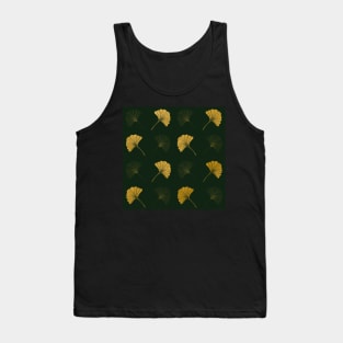 Ginkgo Leaves in Gold and Green Tank Top